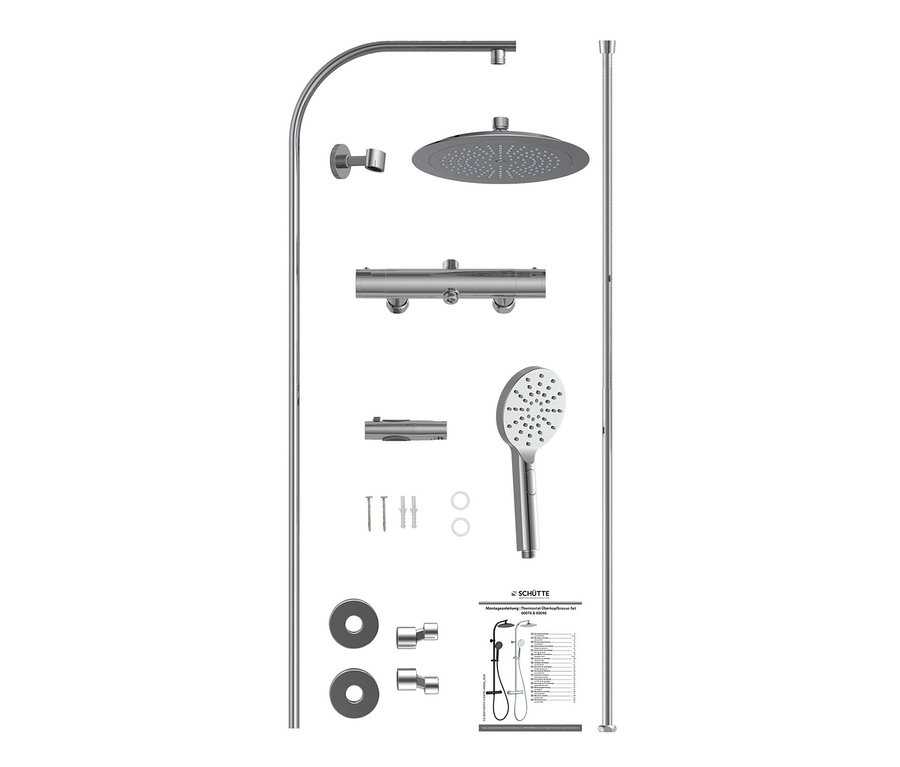 Chromfarbenes Überkopfbrause-Set »Madura Fresh« mit Thermostatarmatur.
