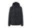 Schwarze Windprotection-Laufjacke mit Kapuze.