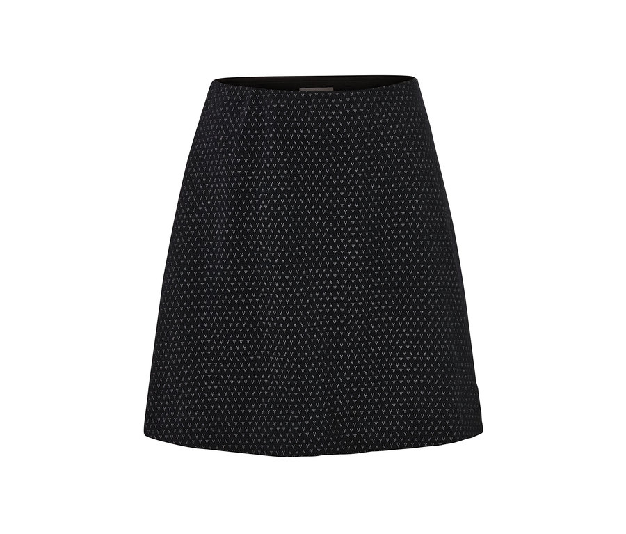 Schwarzer, glitzernder Jacquard-Rock.