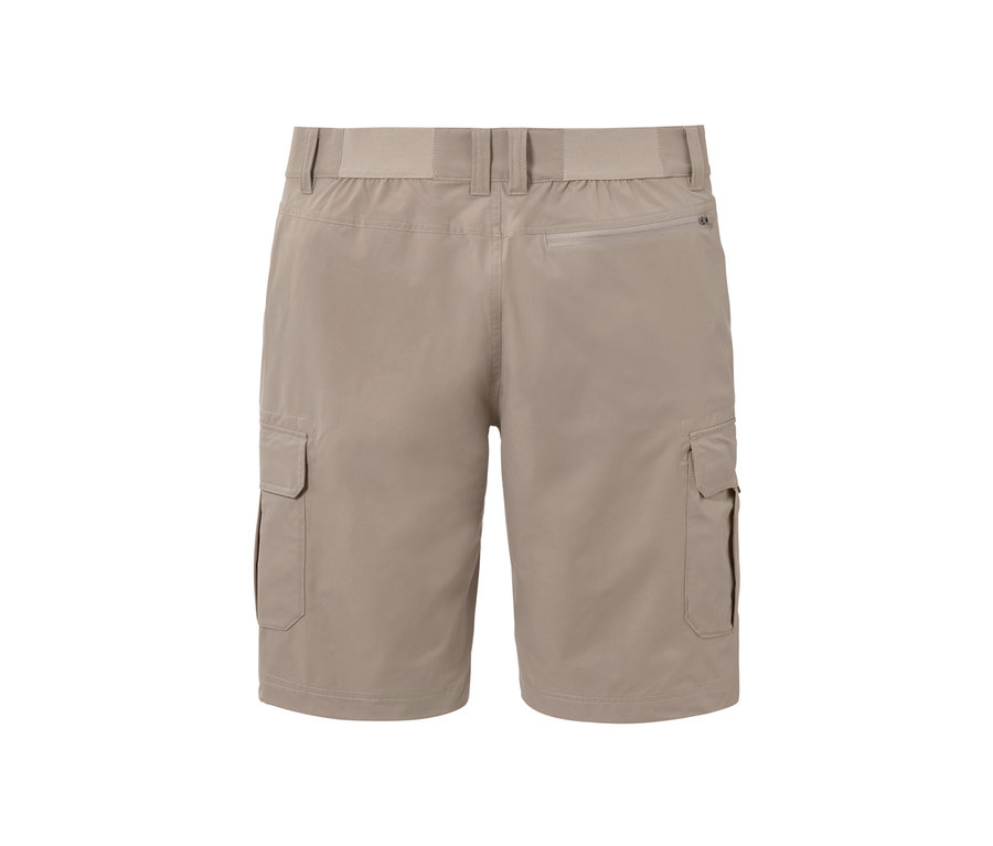 Taupefarbene Funktionsshorts von hinten.