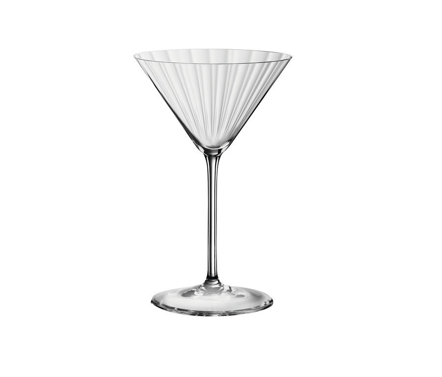 Ein Spiegelau Lifestyle Martiniglas, 8er-Set auf weißem Hintergrund.