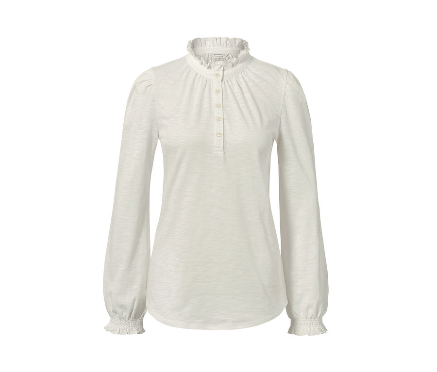 Ein Langarmshirt mit Rüschen.