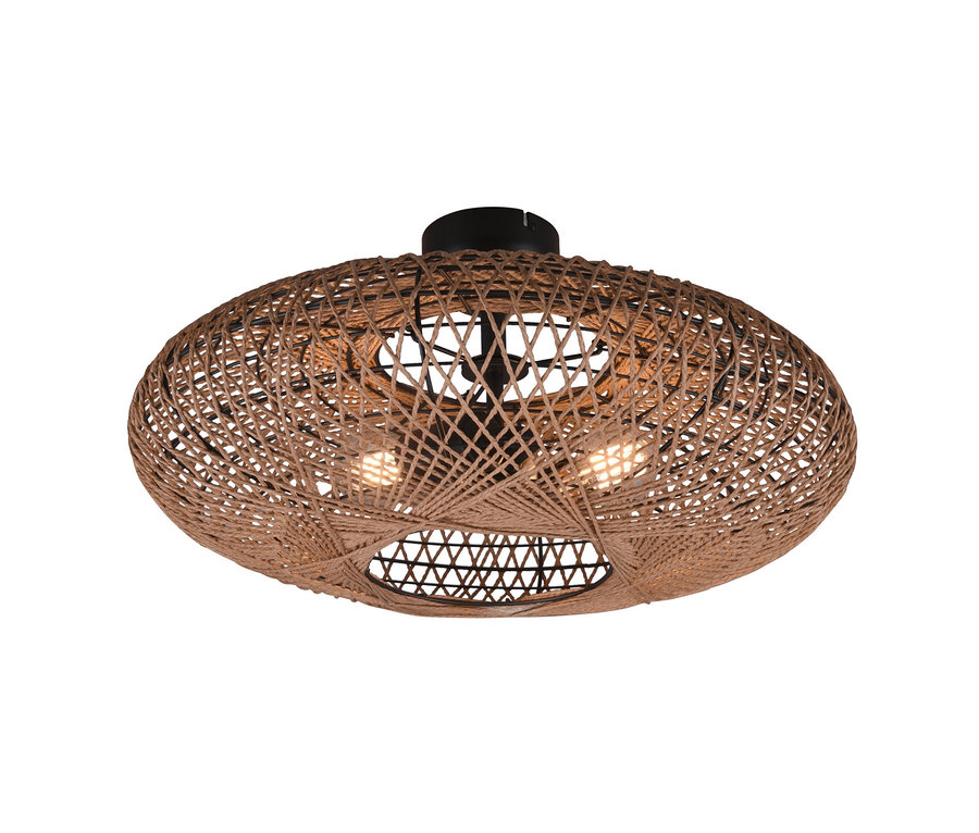 Braune Trio Deckenleuchte »Hedda« aus Korbgeflecht.