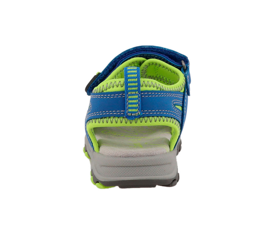 Detailaufnahme einer blauen Lurchi Trekkingsandale.