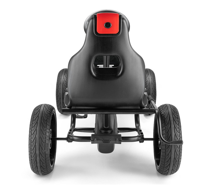 Detailansicht von hinten des schwarzen Xootz Gokart »Venom«.