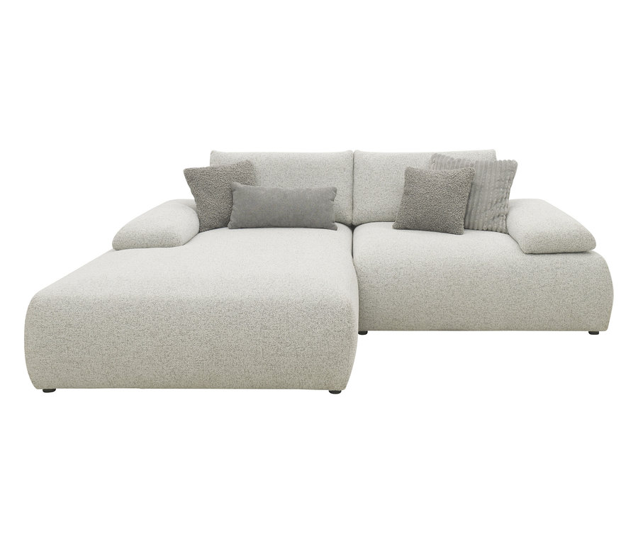 DOMO Ecksofa »Bela«, links, mit Armlehne und Kissen.