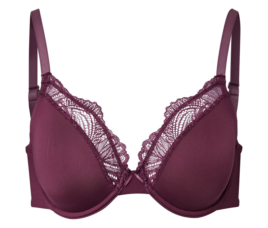 Bordeauxroter Bügel-BH.