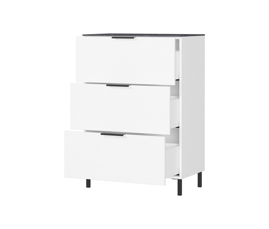 Weiße Kommode »CALIFORNIA« mit Schubladen, einige Schubladen sind geöffnet.