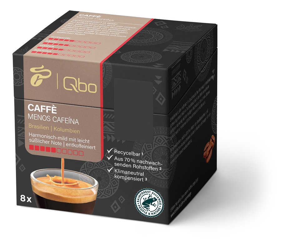 Qbo Caffè MENOS CAFEÍNA | entkoffeiniert - 8 Kapseln
