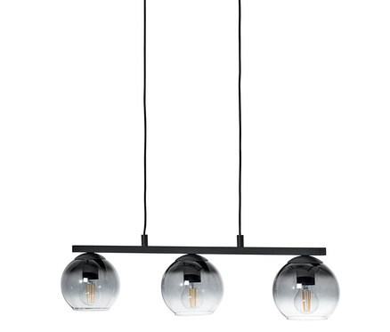 Pendelleuchte mit Schirmen aus Rauchglas