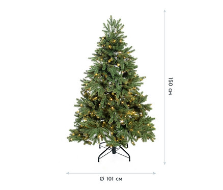 Ein 150 cm hoher künstlicher Weihnachtsbaum »Roswell« mit LED-Lichterkette.