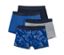 1x dunkelblau-royalblau-rauchblauer Alloverprint, 1x royalblau, 1x dunkelblau, 1x grau meliert