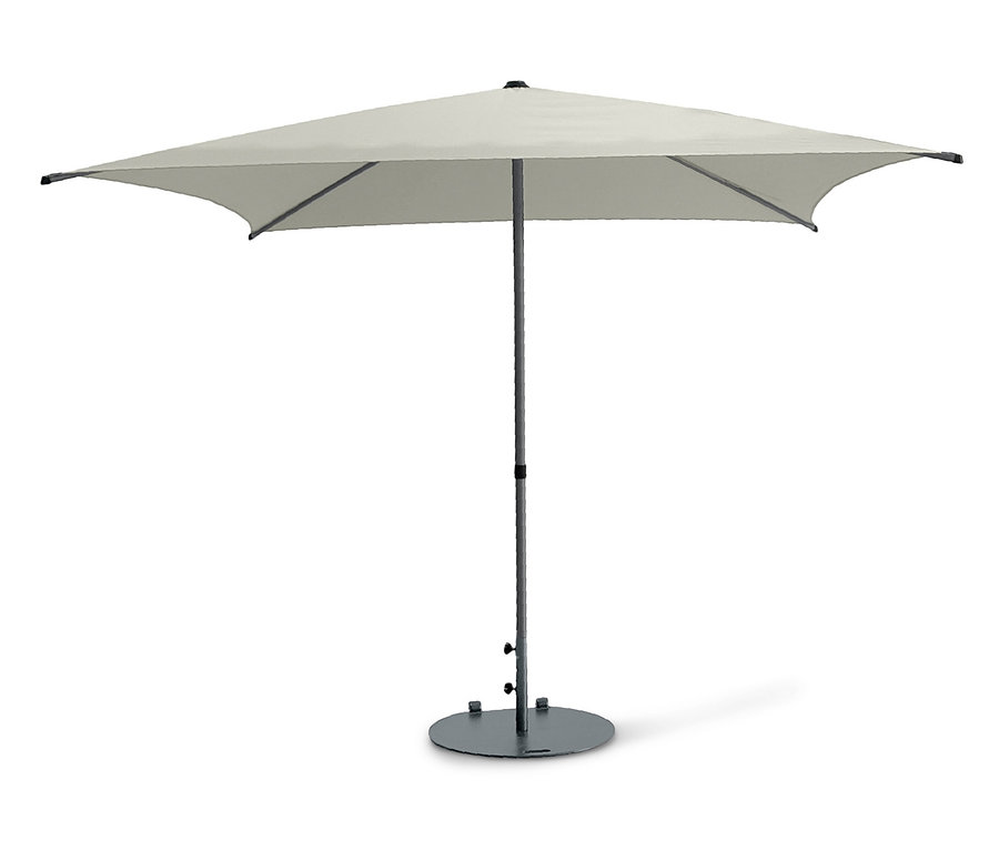 Ein hellgrauer Leco Marktschirm, ca. 250 x 250 cm, (exkl. Schirmständer).