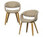Zwei »Yossi« Esszimmerstühle von WOOOD mit naturfarbenem Holzfuß im 2er-Set, sandfarben.
