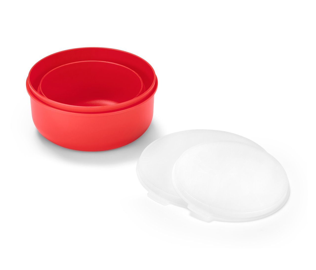 Zwei Schüsseln mit Deckel auf einem weißen Hintergrund.