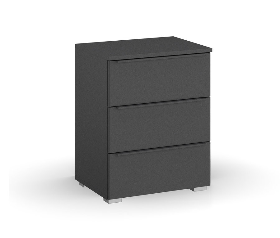 rauch Nachttisch »Monostar«, grau metallic mit drei Schubladen.