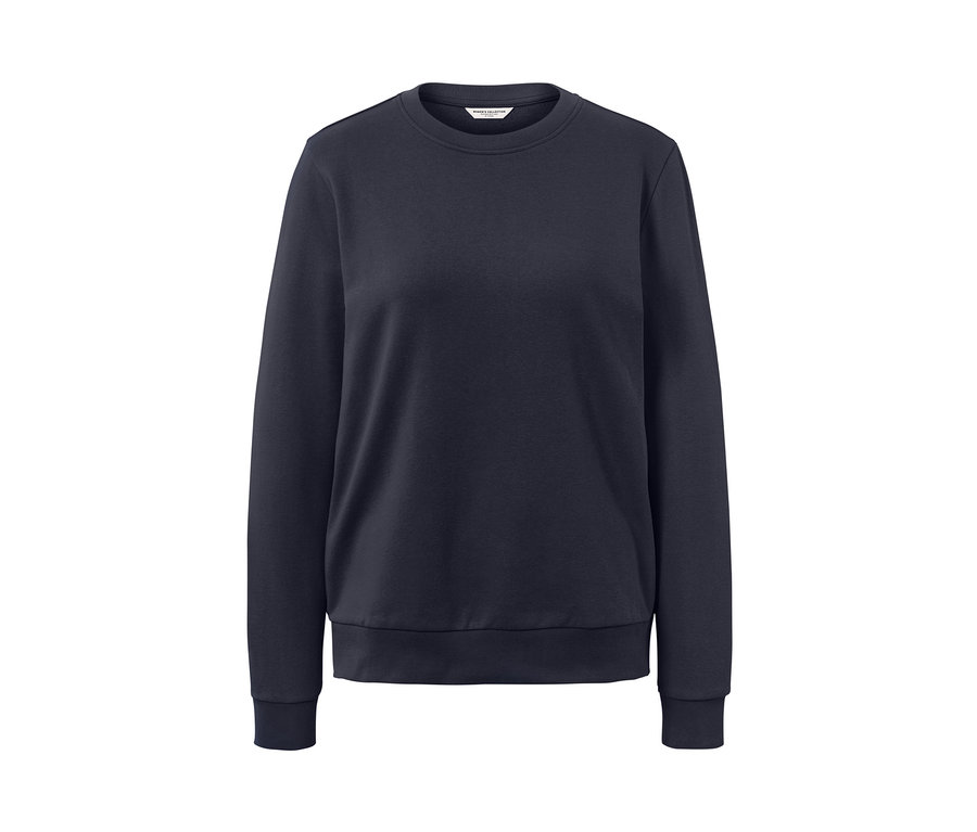 Dunkelblaues Sweatshirt.