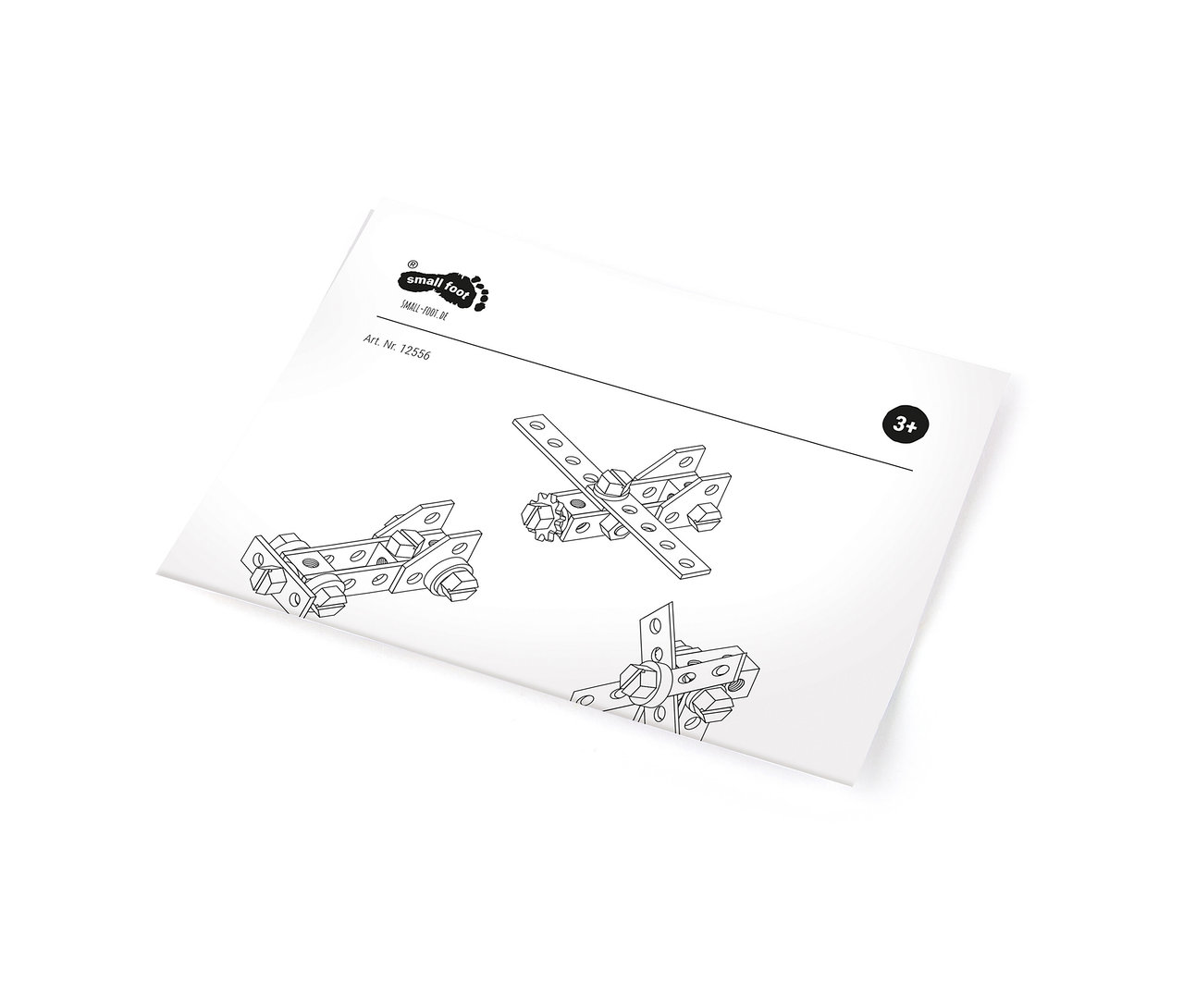 Anleitung für small foot Werkzeugkoffer »Workshop« zeigt verschiedene Flugzeugmodelle.