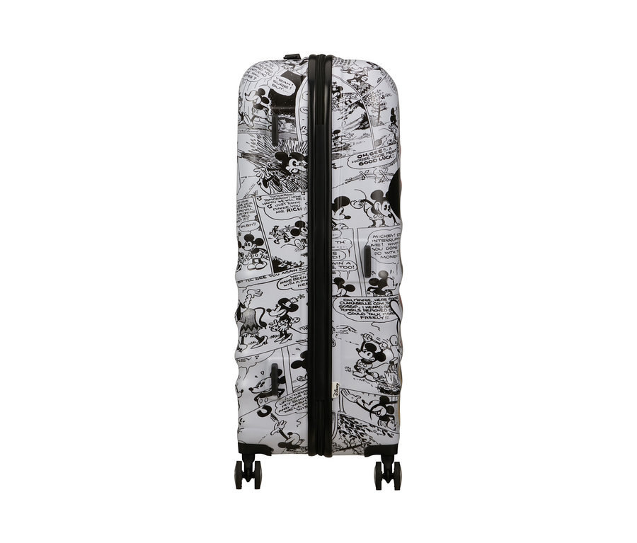 American Tourister Wavebreaker »Minnie Mouse«, groß mit einem schwarz-weißen Comic-Druck.