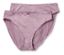 Zwei violette Damenslips mit Spitze liegen übereinander.