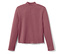 Weinrotes, geripptes Langarmshirt mit Rollkragen.