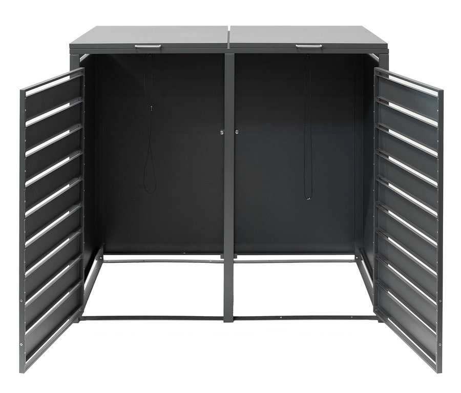 Geöffnete Mülltonnenbox, 2er.