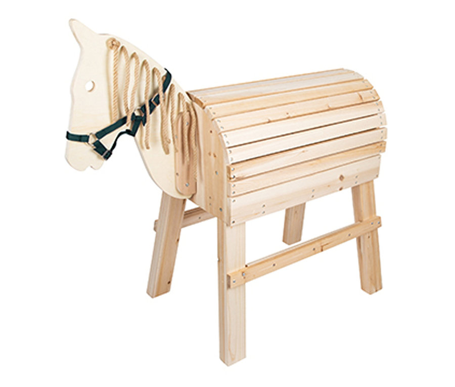 small foot Holzpferd, natur.