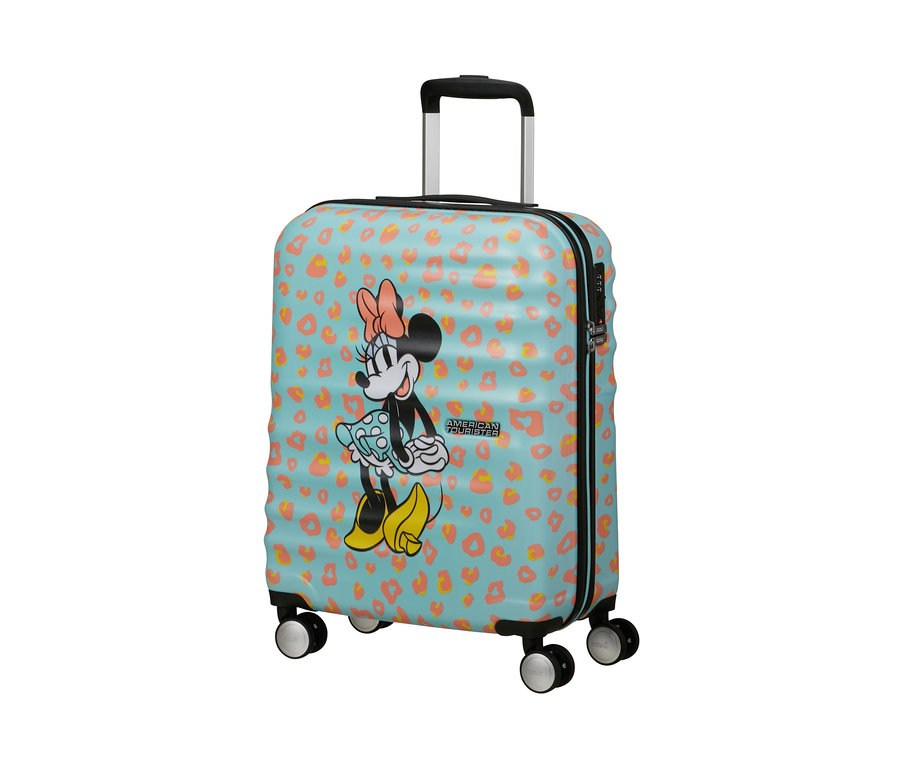American Tourister Wavebreaker »Minnie Mouse«, klein, mit Minnie Mouse Motiv auf türkisfarbenem Hintergrund.