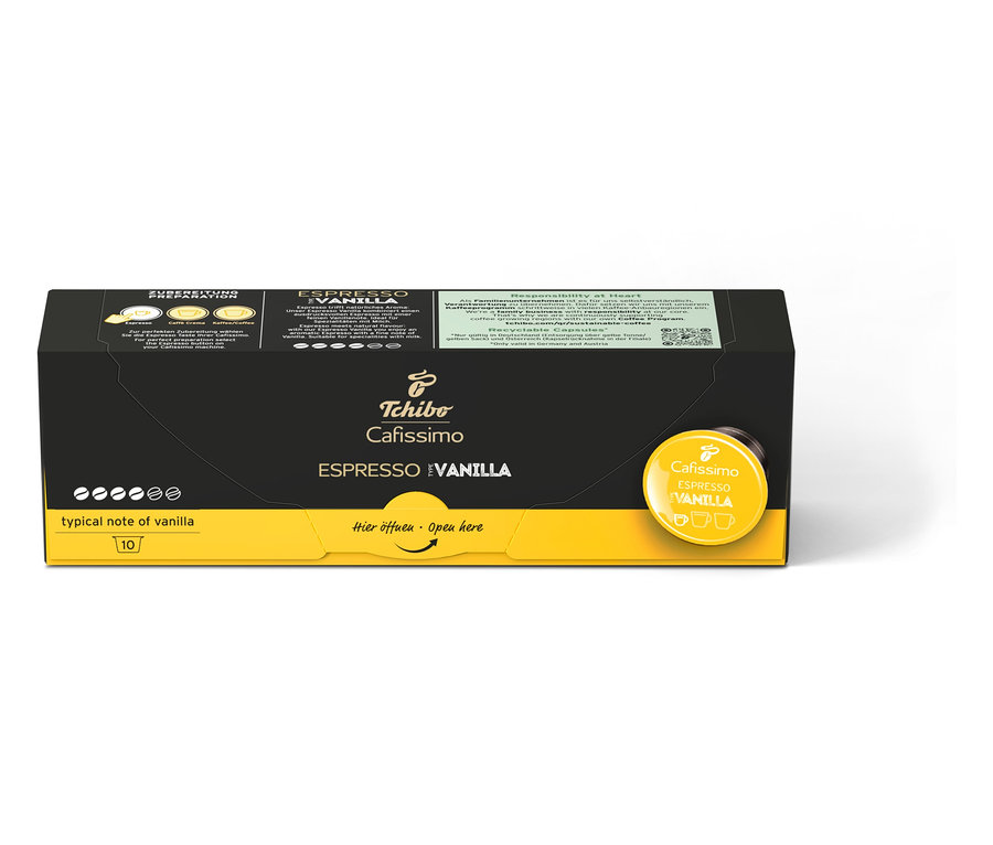 Eine Packung Cafissimo Flavoured Espresso - Vanilla - 10 Kapseln.
