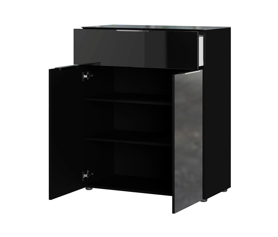 Schwarze Germania-Kommode »GW-Oakland« mit 2 Türen und 1 Schublade.
