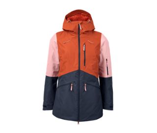 Orange-roséfarben-graublaues Colorblocking-Design