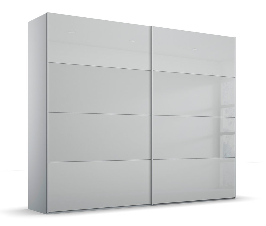 Ein seidenmatter, grauer Rauch BLACK 20UP Schwebetürenschrank »Premium« und »Basic«, 240 cm.