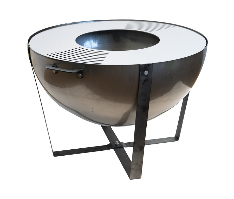 Buschbeck Plancha-Grill »Dakota« in Silber vor weißem Hintergrund.