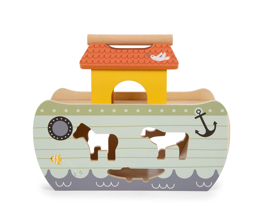 small foot Steckspiel »Arche Noah Safari« mit Tierform-Löchern.