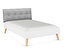 Weißes rauch Bett »Skandi«, 140 x 200 cm mit grauem Kopfteil.