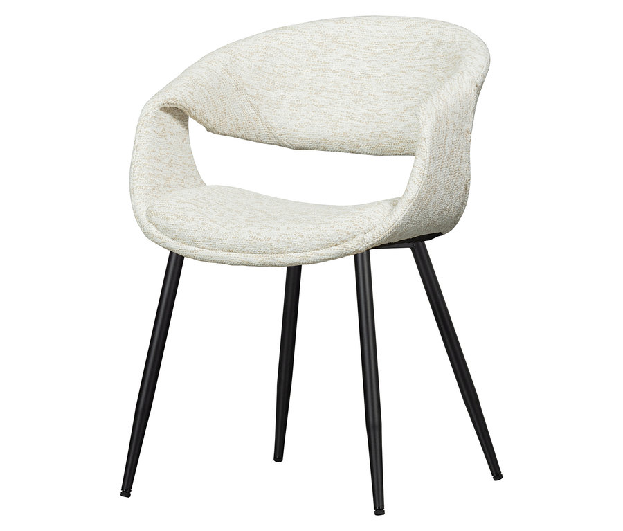 WOOOD Esszimmerstuhl »Yossi« mit Metallfuß, schwarz-naturfarben, einzeln dargestellt.