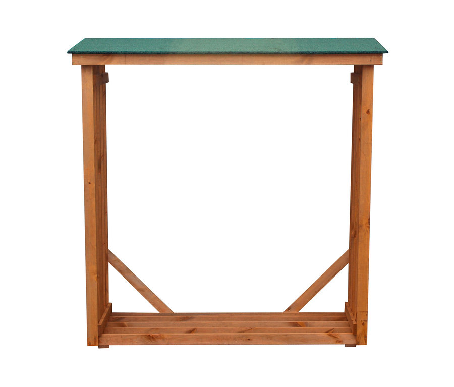 Leeres Kaminholz-Regal, 15 mm, Kiefer.