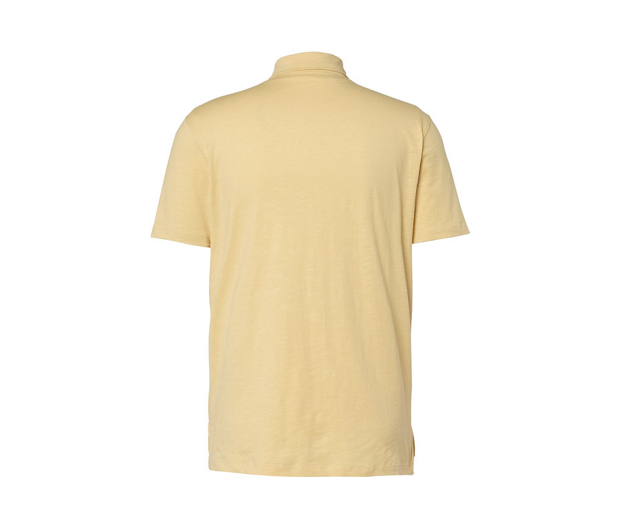 Gelb meliertes Jersey-Poloshirt.