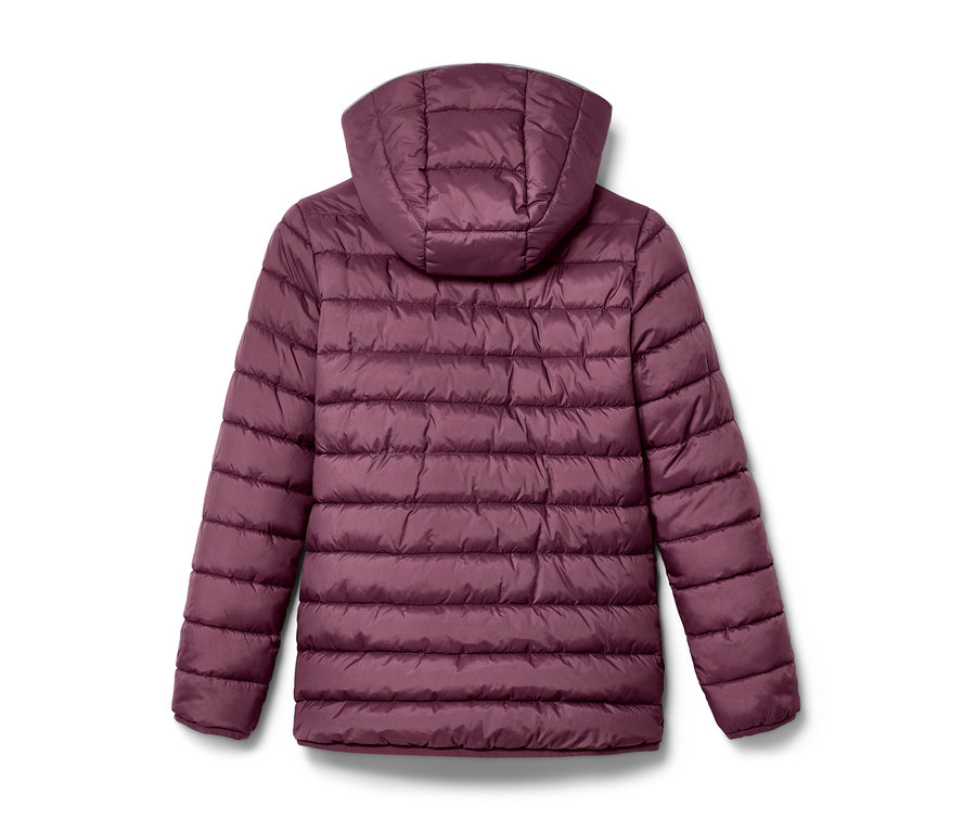 Detail der Rückseite einer 2-in-1-Kinder-Softshell-und-Steppjacke.