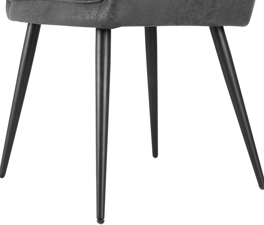 Detailaufnahme eines grauen Eglo 2er-Set Stühle »Masantol« Stuhls mit schwarzen Beinen.