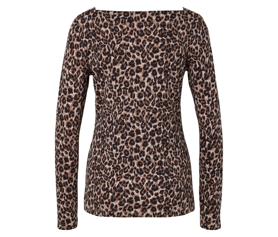 Langärmliges Damenoberteil mit Animal-Print.