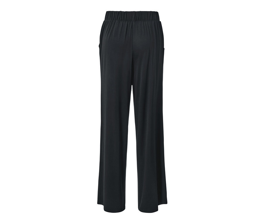 Detailansicht der Rückseite einer schwarzen Palazzohose.