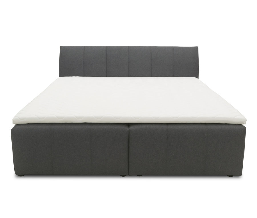 Graues Polsterbett DOMO collection Boxspringbett 180 x 200 cm inklusive Topper.