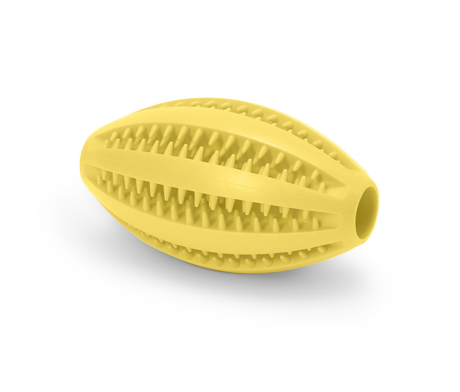 Gelber Hunde-Zahnpflege-Ball.