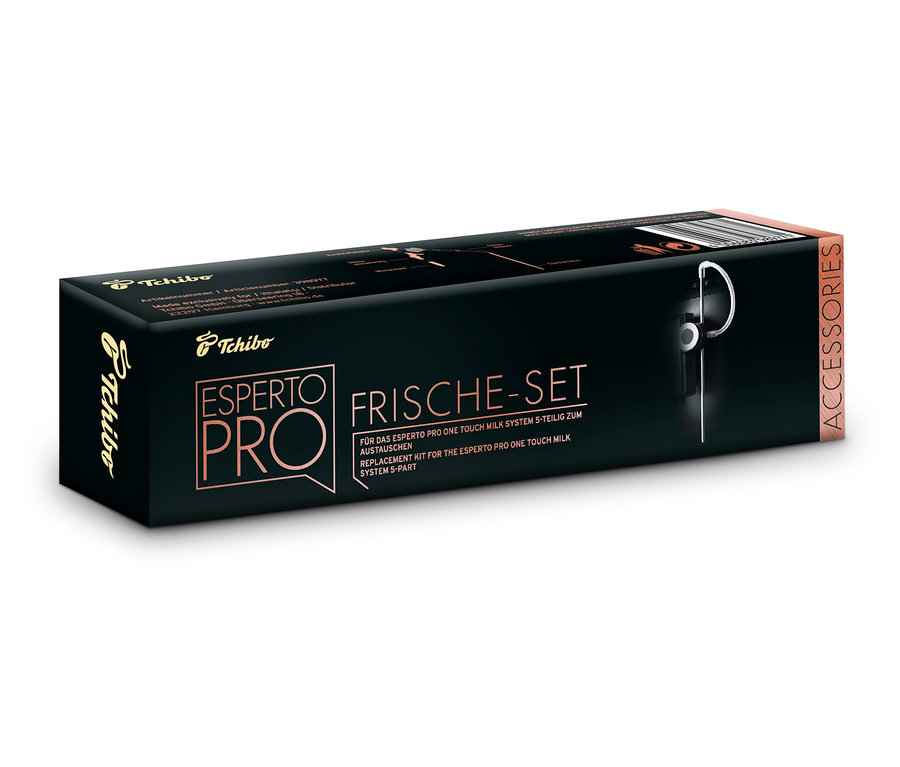 Eine Packung des Esperto Pro &amp; Esperto2 Milk Frische-Sets.