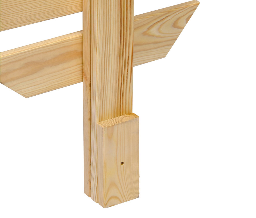 Detail einer hellbraunen Holz Rankhilfe "Magnolia".