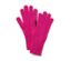 Ein Paar pinke Strickhandschuhe mit Wolle.