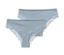 Zwei blaue Brazil-Slips mit Spitze.