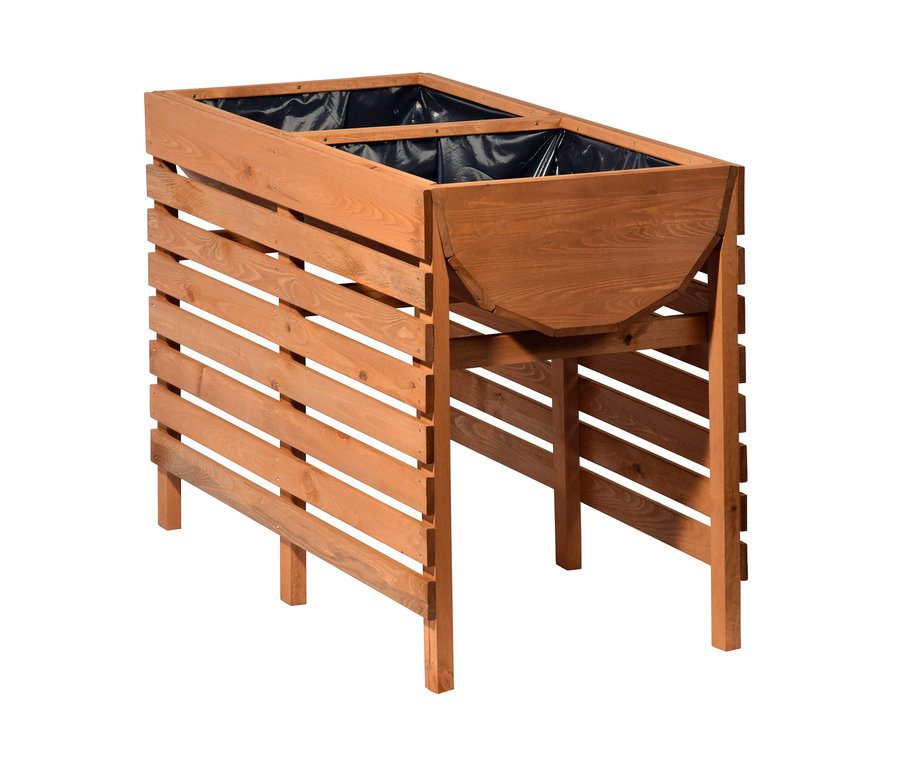 Braunes Hochbeet, XL, doppelt.