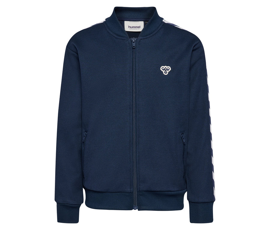 Blaue HUMMEL HMLJR Archive Reg Poly Zip Jacke.